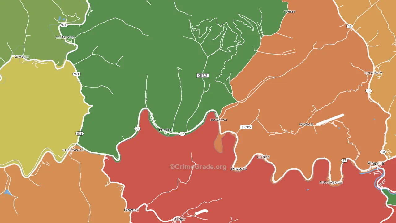 24818, WV Map of Theft Rates