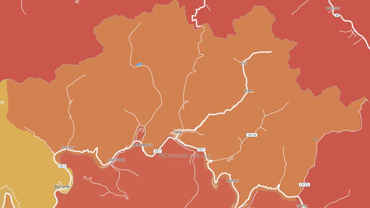 24828, WV Map of Theft Rates