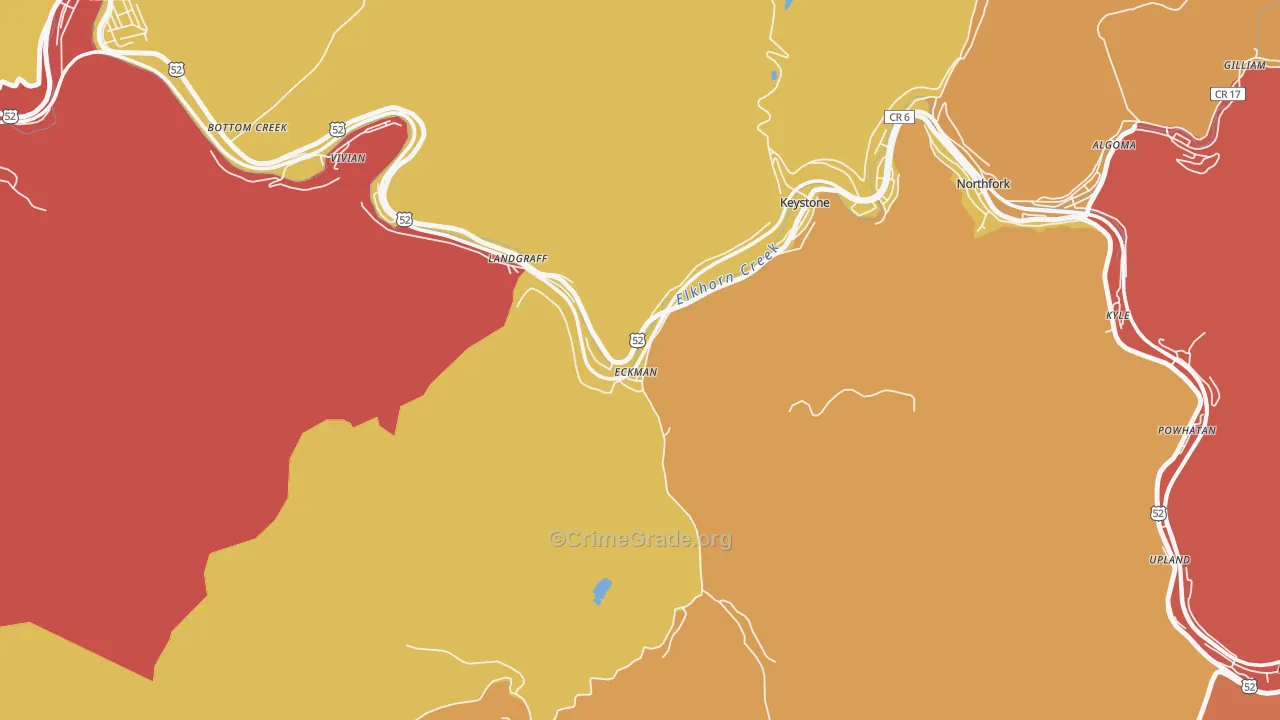 24829, WV Map of Theft Rates
