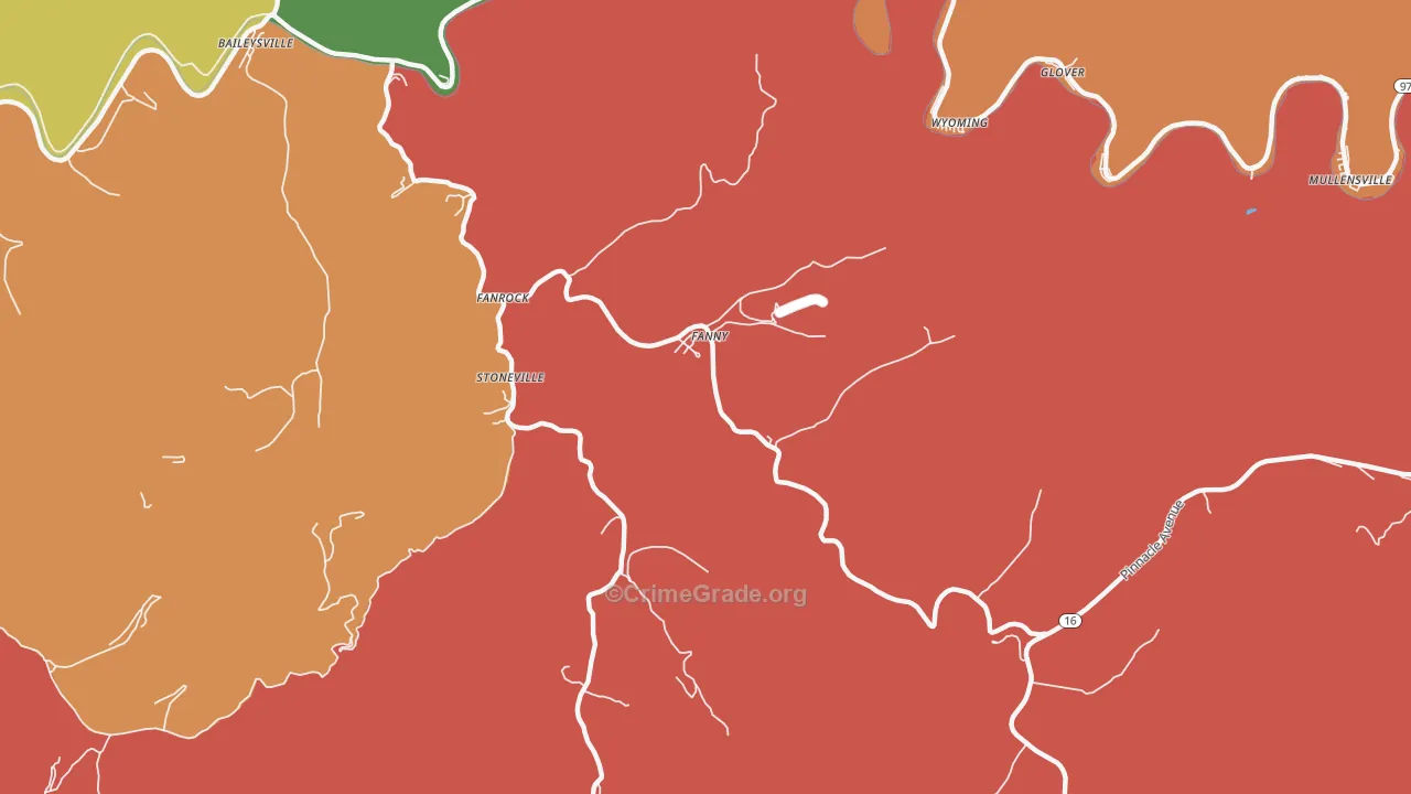 24834, WV Map of Theft Rates