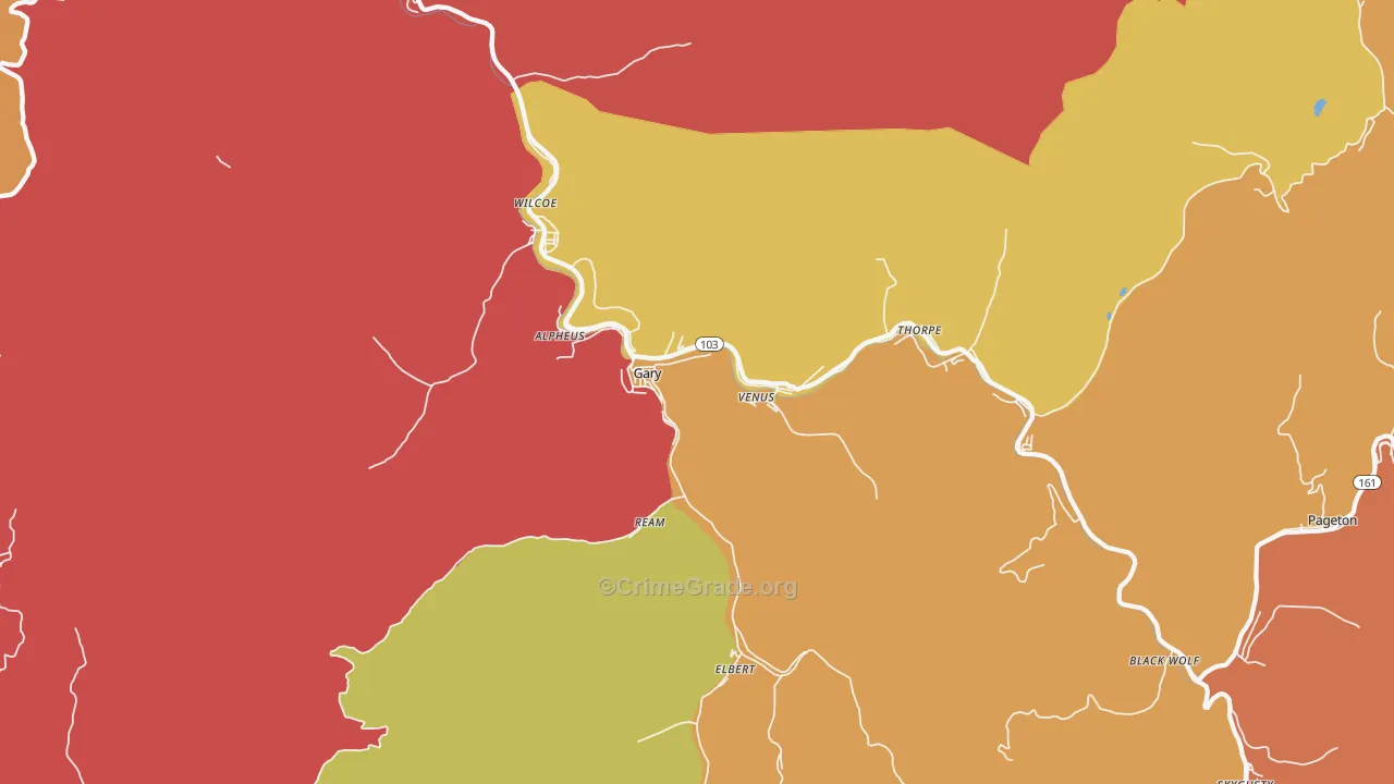 24836, WV Map of Theft Rates