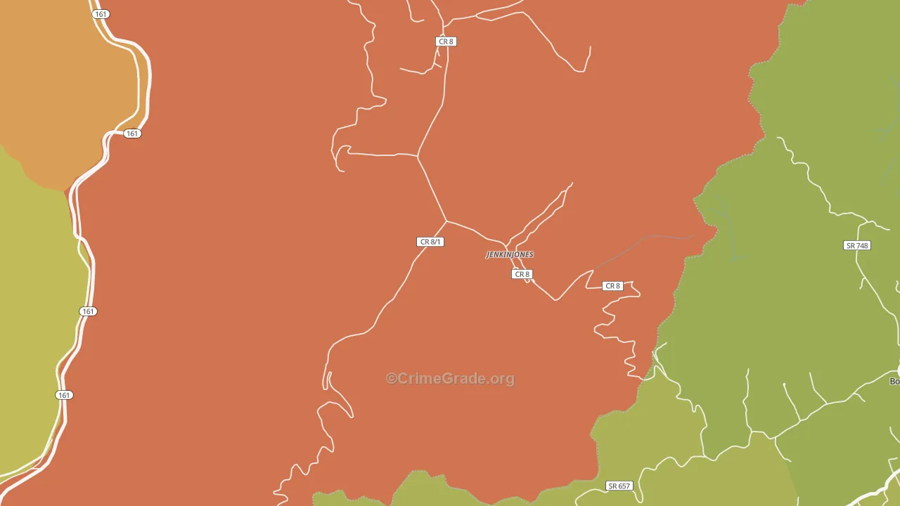 24848, WV Map of Theft Rates