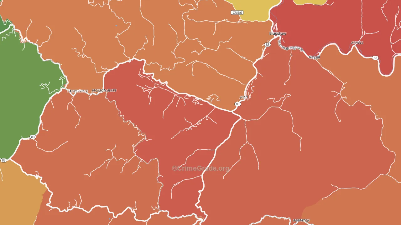 24850, WV Map of Theft Rates