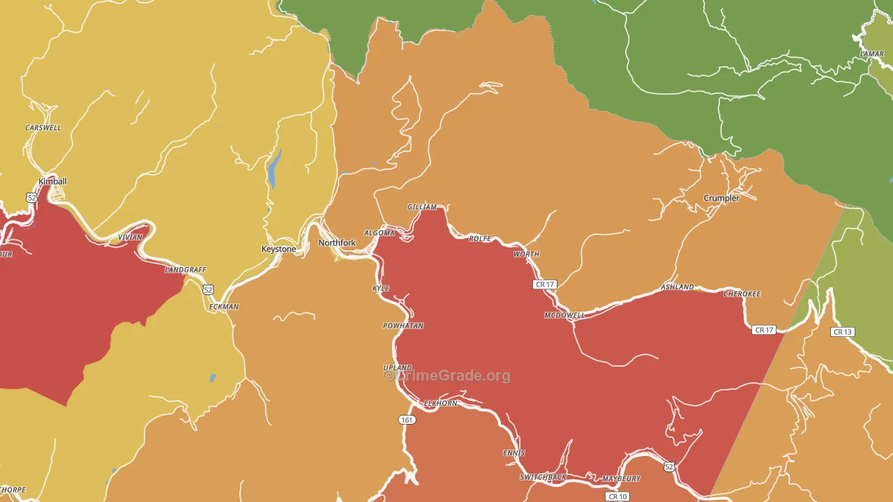 24868, WV Map of Theft Rates