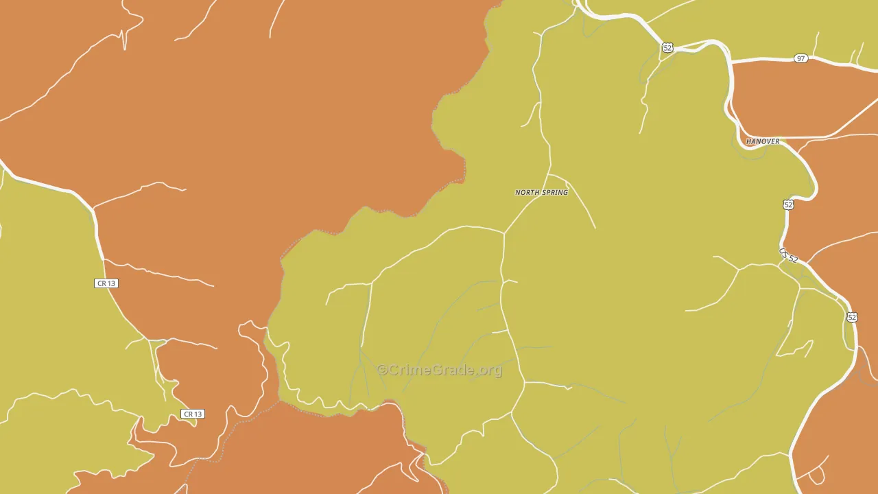 24869, WV Map of Theft Rates