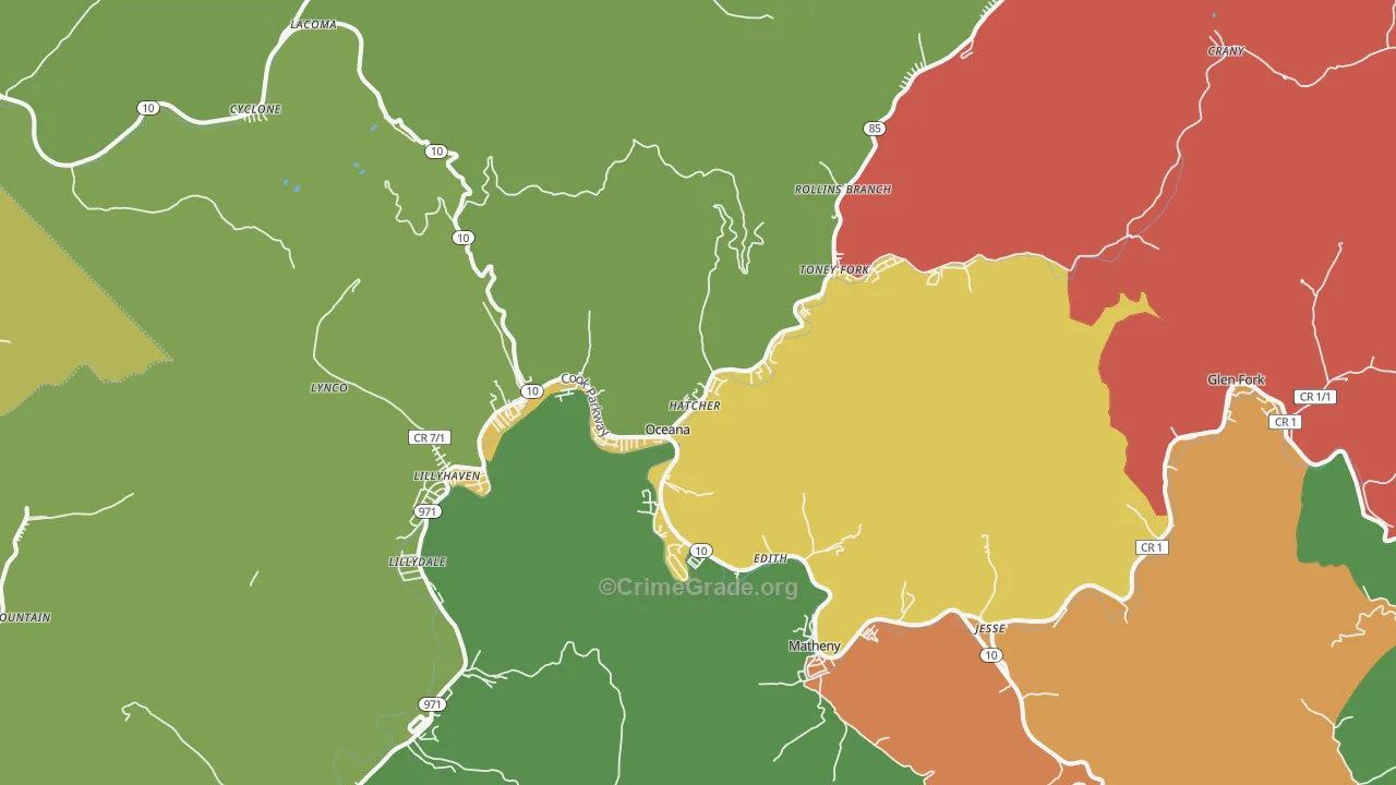 24870, WV Map of Theft Rates