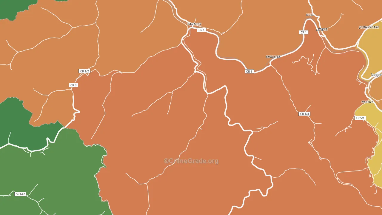 24872, WV Map of Theft Rates