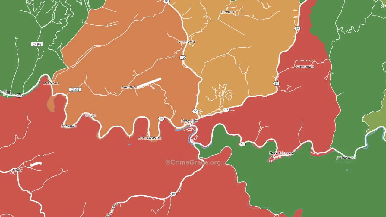 24874, WV Map of Theft Rates