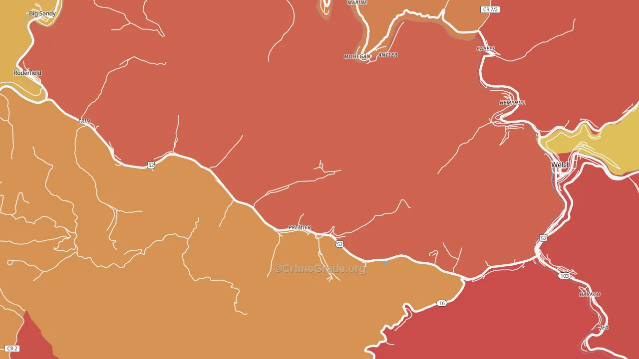 24878, WV Map of Theft Rates