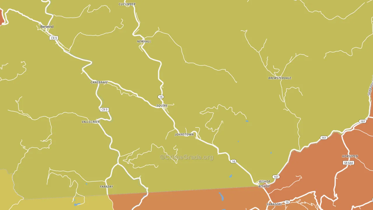 24884, WV Map of Theft Rates