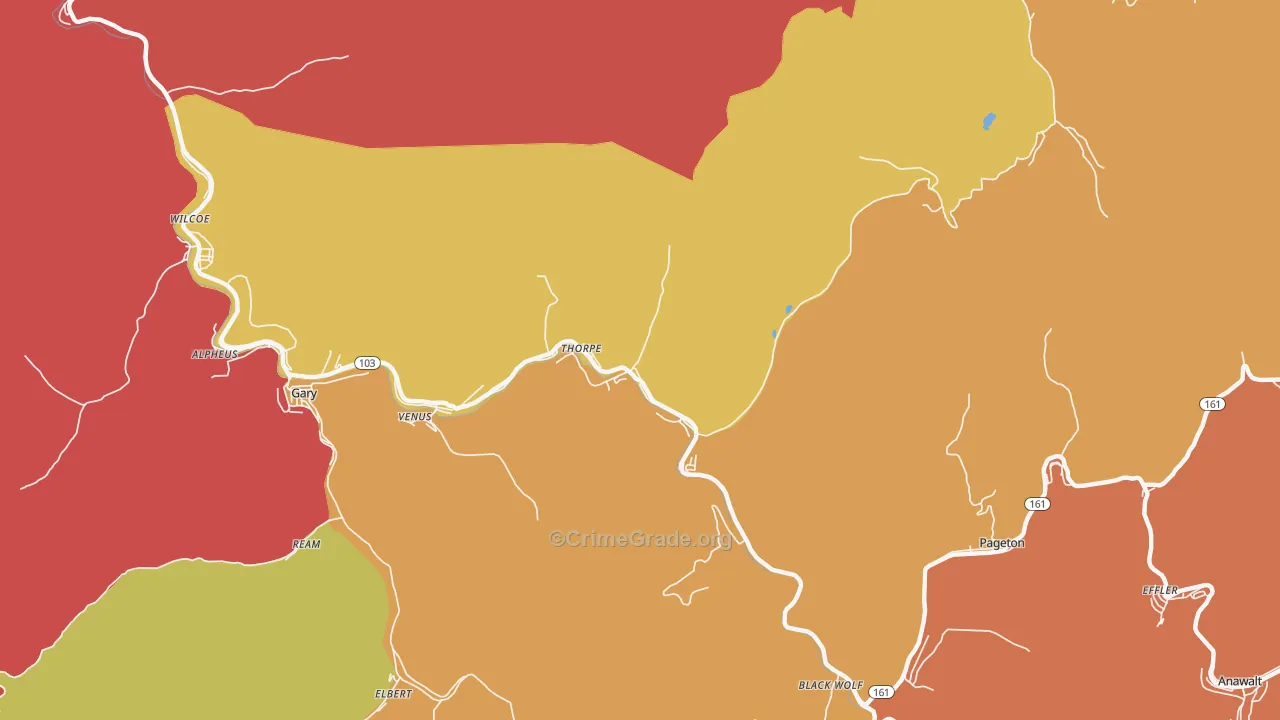 24888, WV Map of Theft Rates
