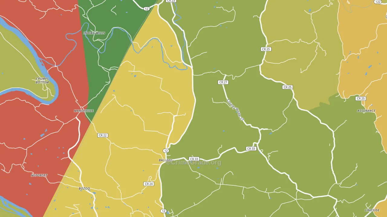 24918, WV Map of Theft Rates