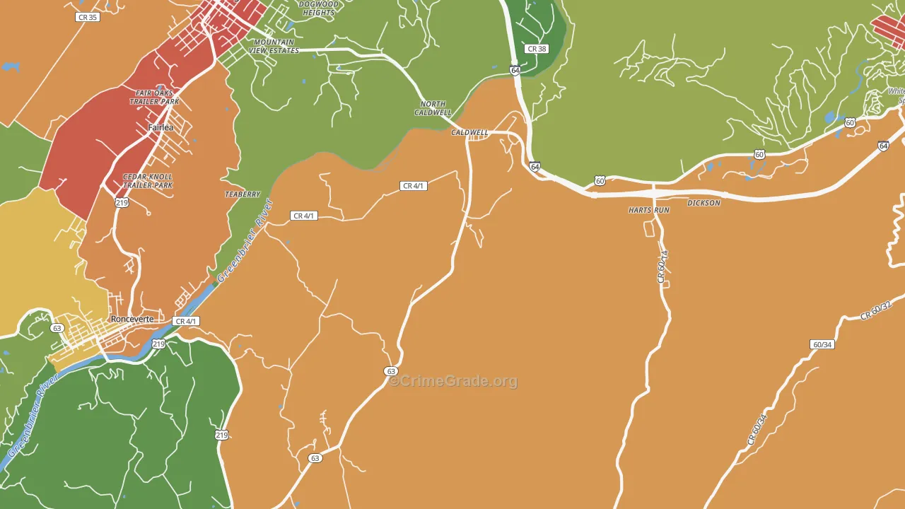 24925, WV Map of Theft Rates