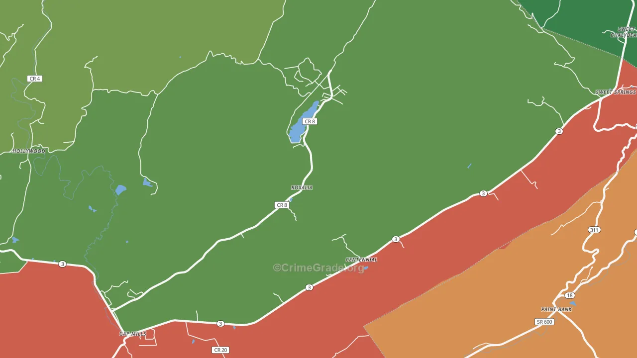 24941, WV Map of Theft Rates