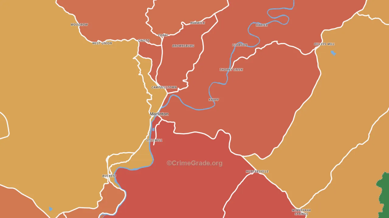 24954, WV Map of Theft Rates