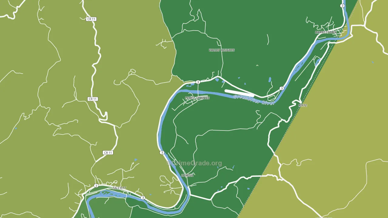 24962, WV Map of Theft Rates