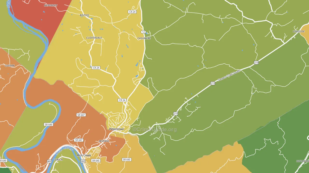 24963, WV Map of Theft Rates