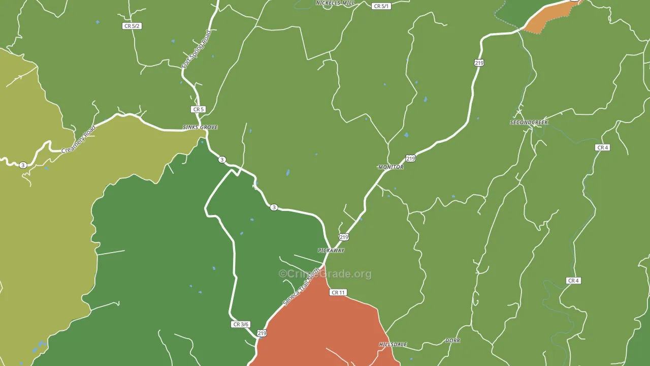 24976, WV Map of Theft Rates