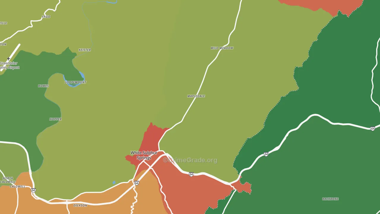 24986, WV Map of Theft Rates