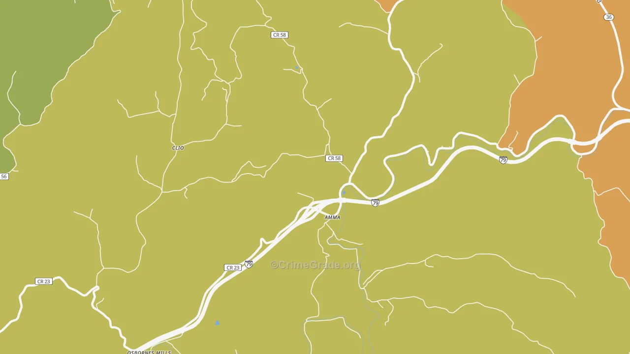 25005, WV Map of Theft Rates