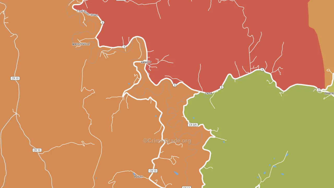 25007, WV Map of Theft Rates