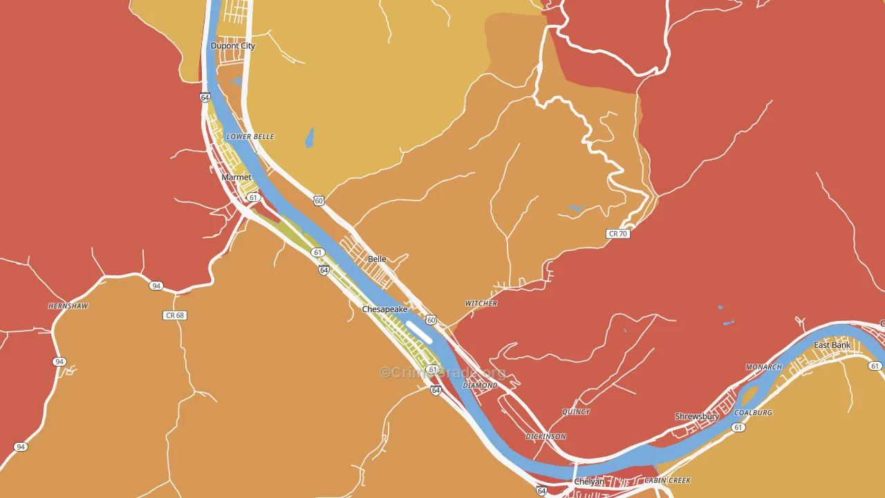 25015, WV Map of Theft Rates