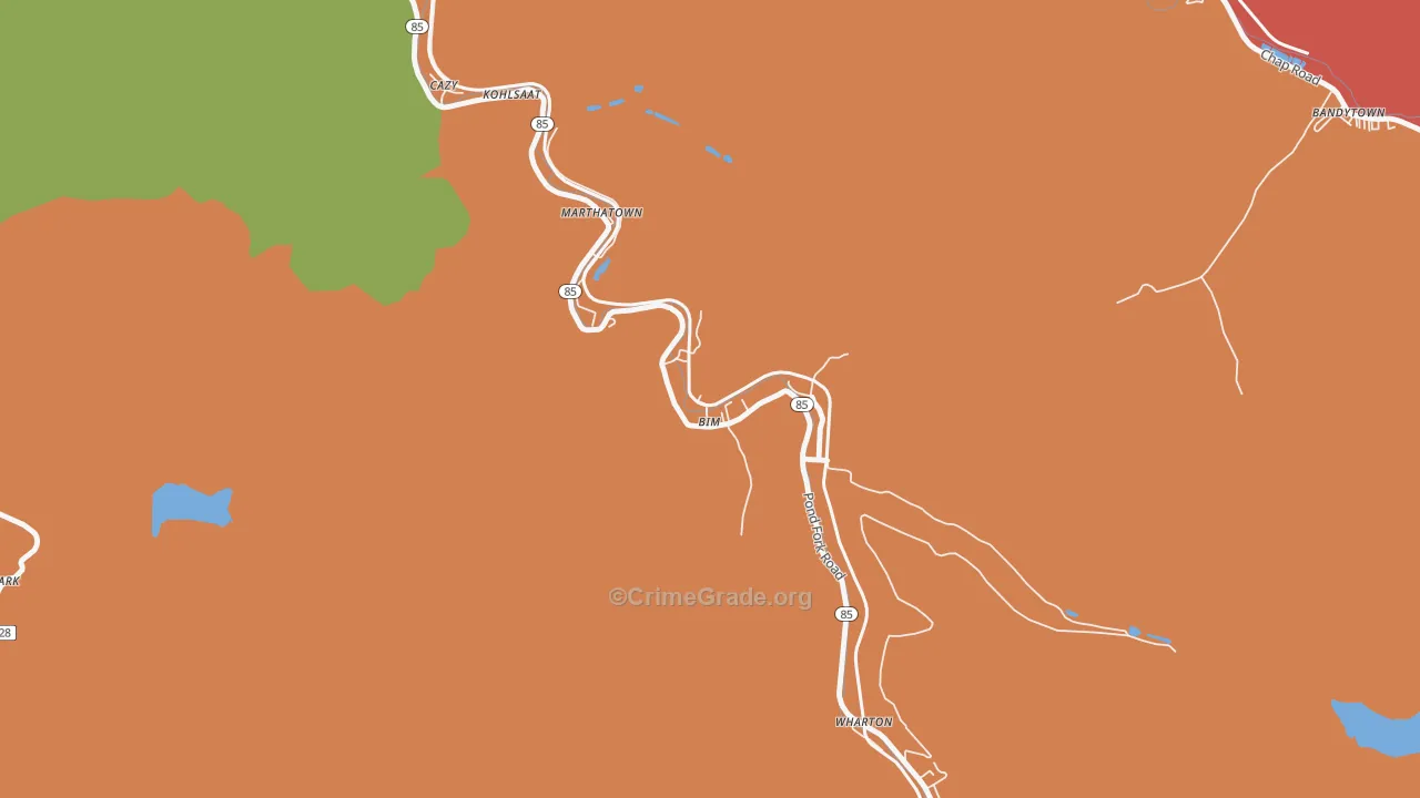 25021, WV Map of Theft Rates