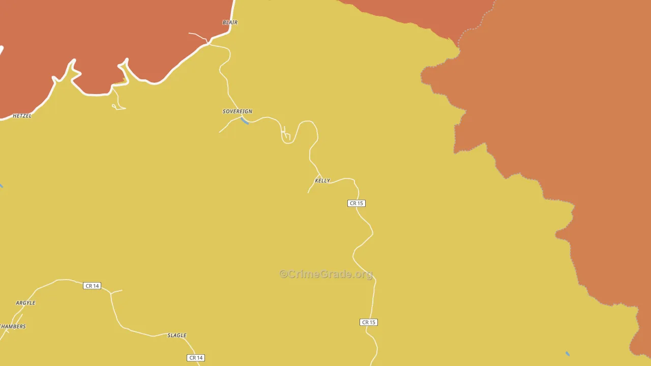 25022, WV Map of Theft Rates