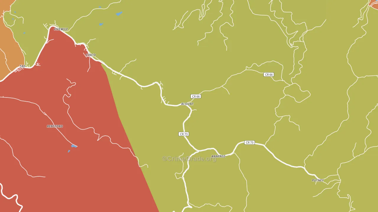 25025, WV Map of Theft Rates