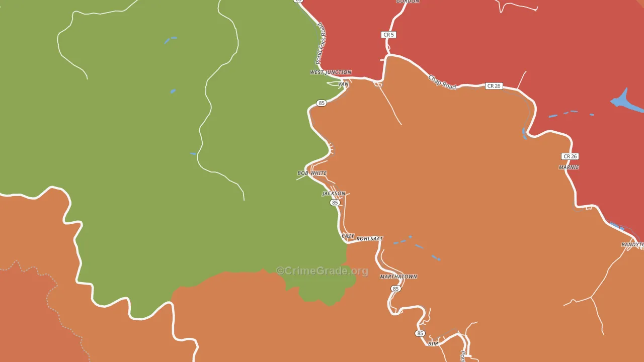 25028, WV Map of Theft Rates