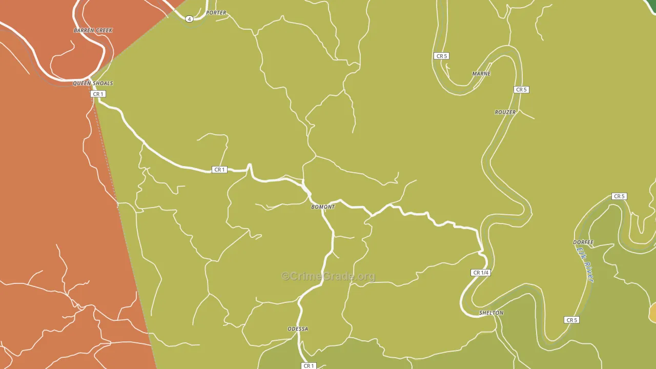 25030, WV Map of Theft Rates