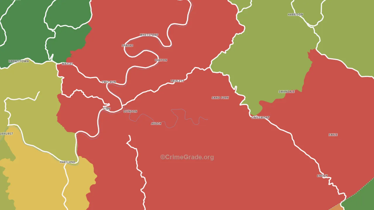 25043, WV Map of Theft Rates