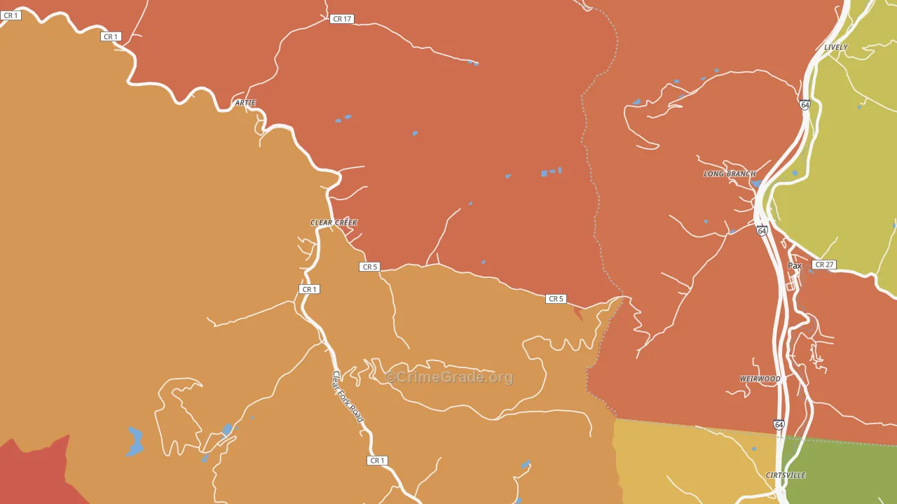 25044, WV Map of Theft Rates