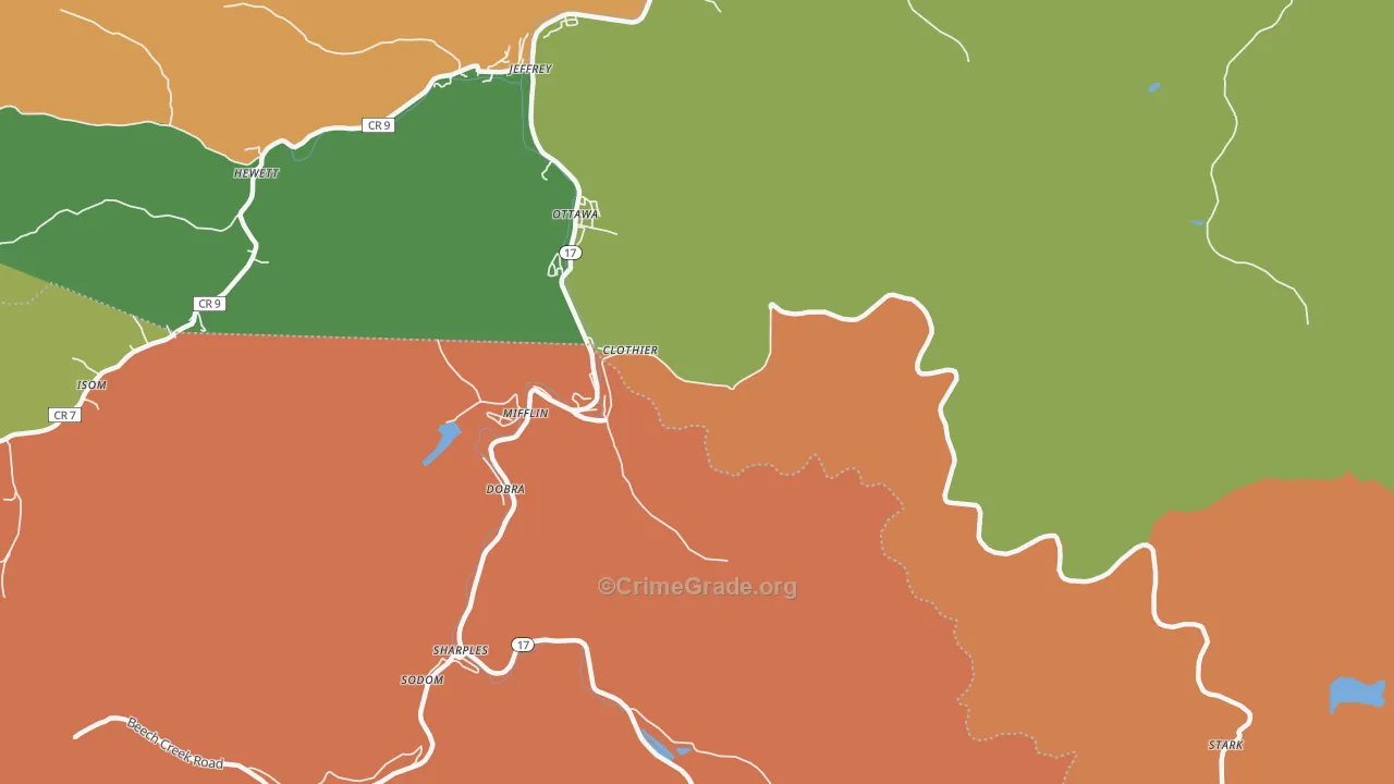 25047, WV Map of Theft Rates