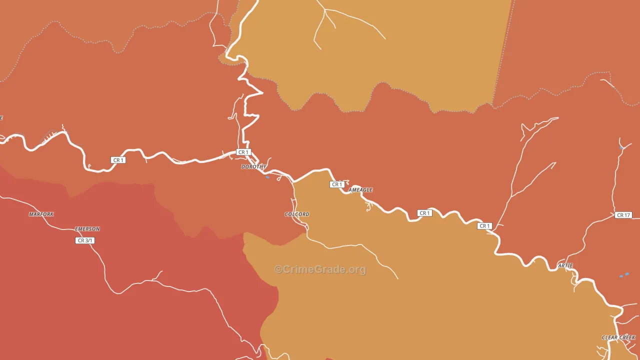 25060, WV Map of Theft Rates