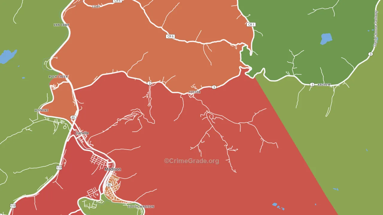 25081, WV Map of Theft Rates