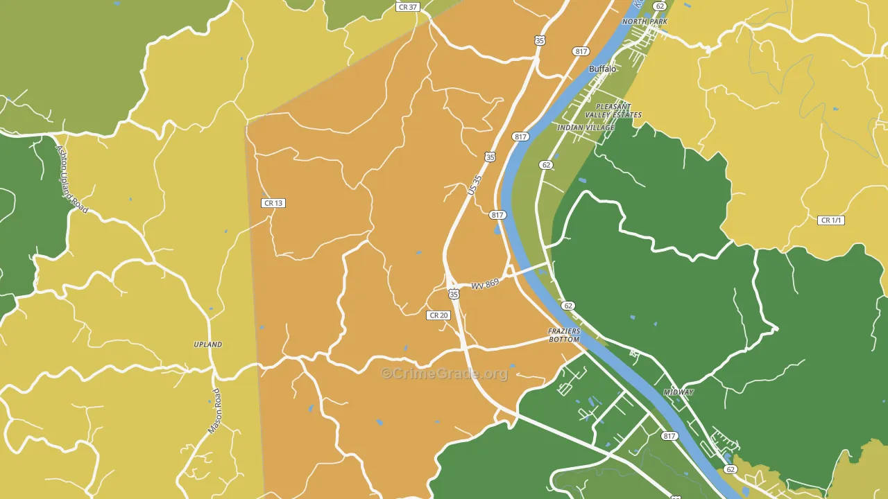 25082, WV Map of Theft Rates