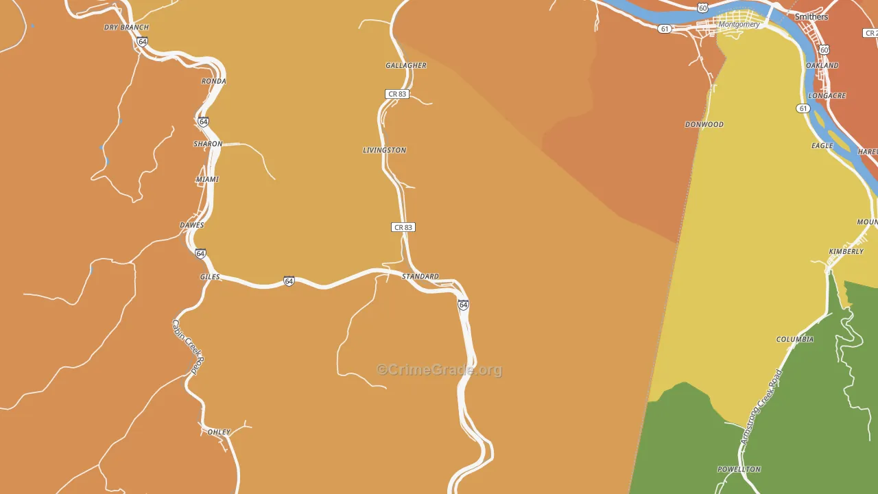 25083, WV Map of Theft Rates