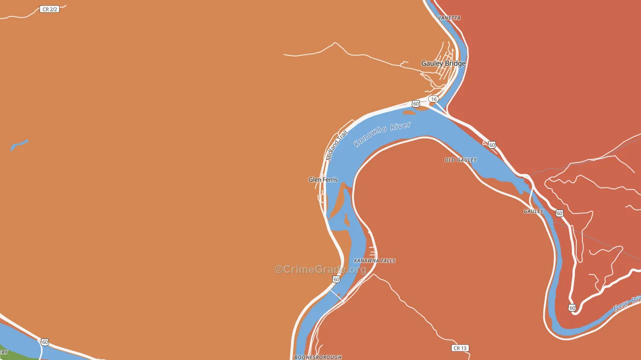 25090, WV Map of Theft Rates