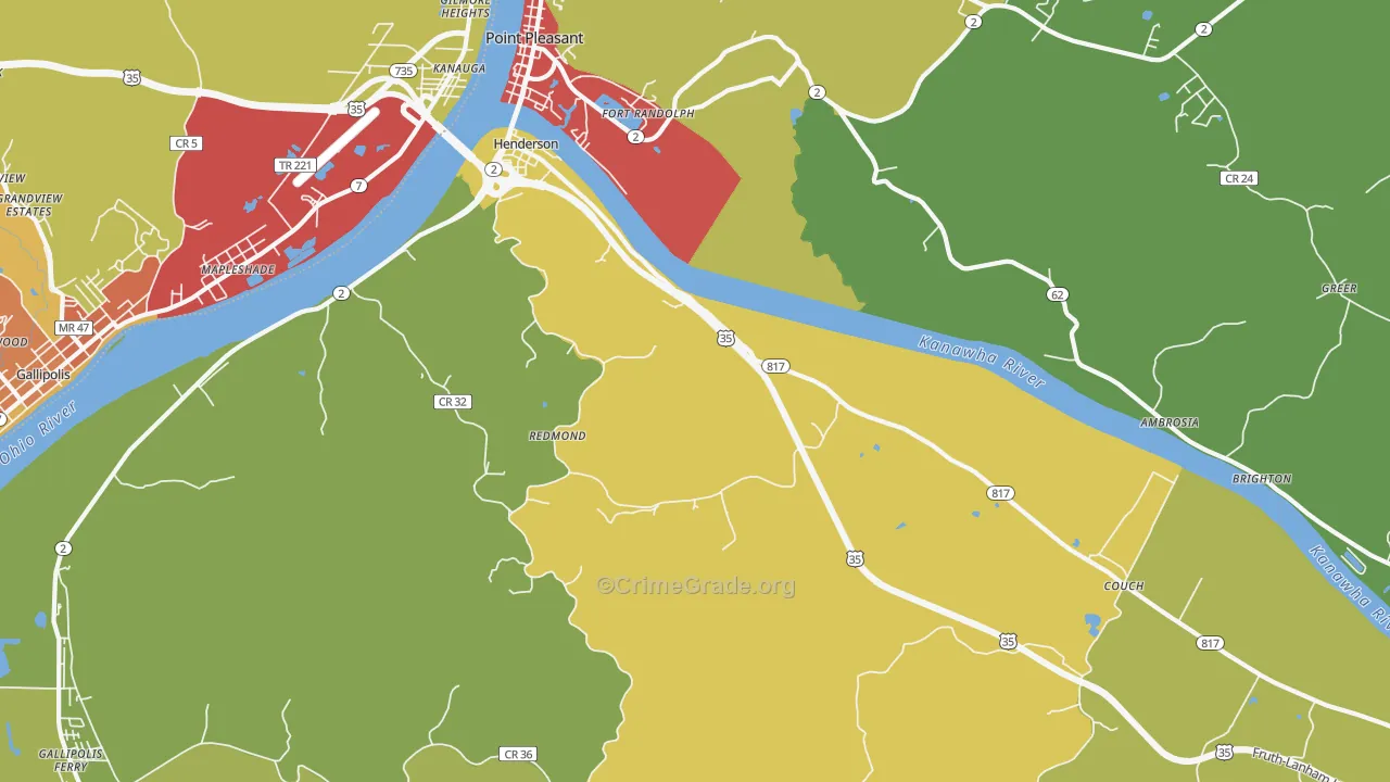 25106, WV Map of Theft Rates