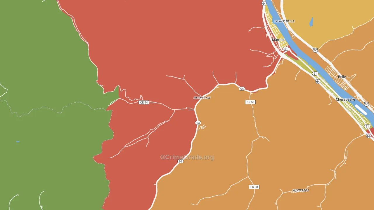 25107, WV Map of Theft Rates