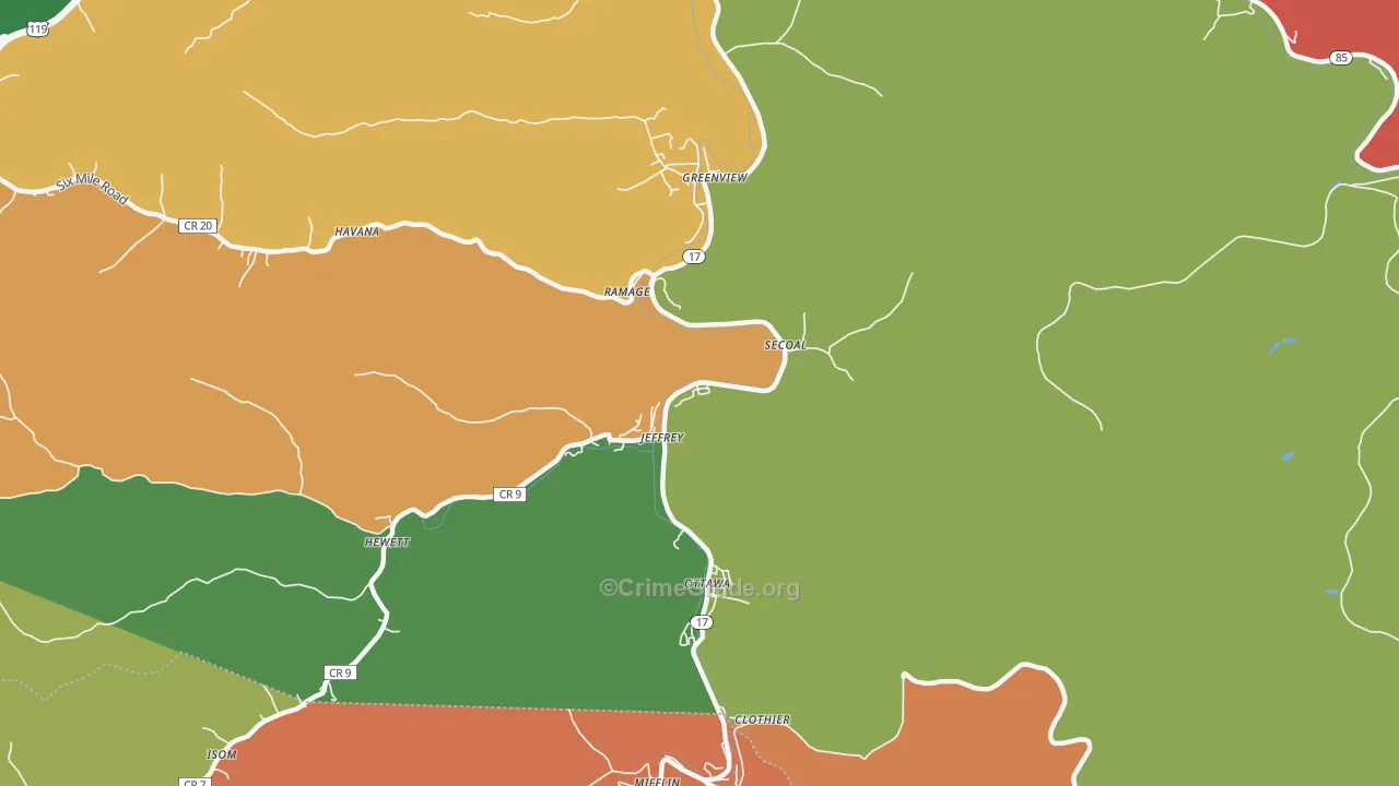 25114, WV Map of Theft Rates