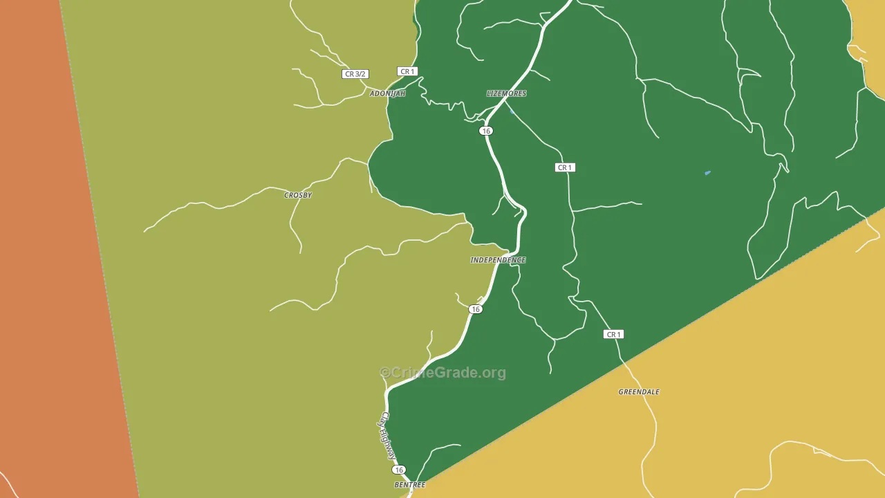 25125, WV Map of Theft Rates