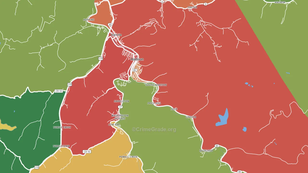 25130, WV Map of Theft Rates