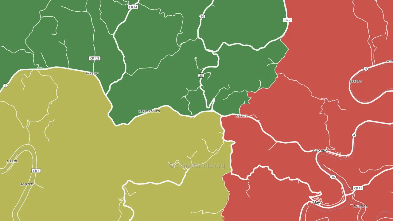25133, WV Map of Theft Rates
