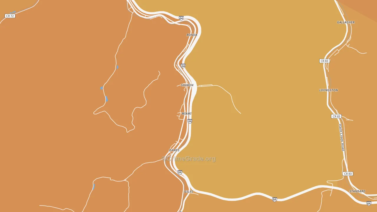 25134, WV Map of Theft Rates