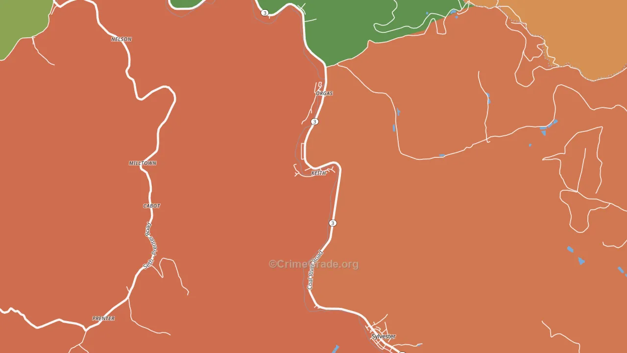 25148, WV Map of Theft Rates