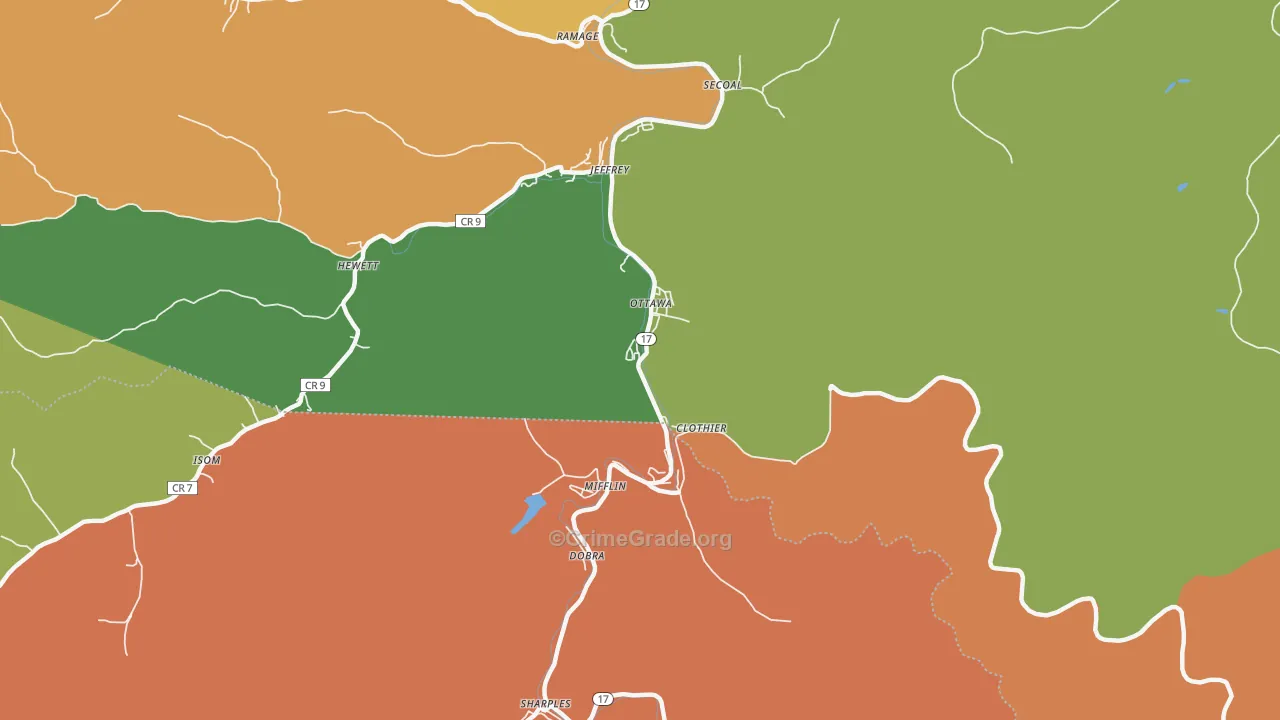 25149, WV Map of Theft Rates