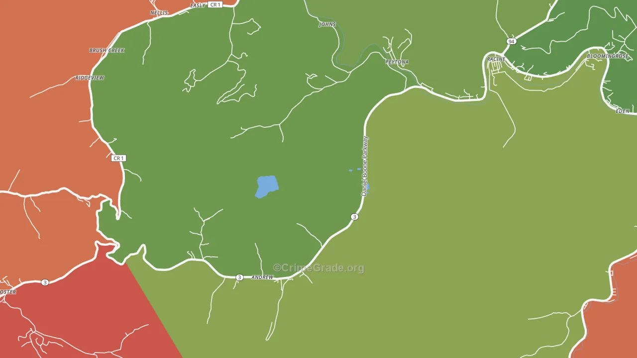25154, WV Map of Theft Rates