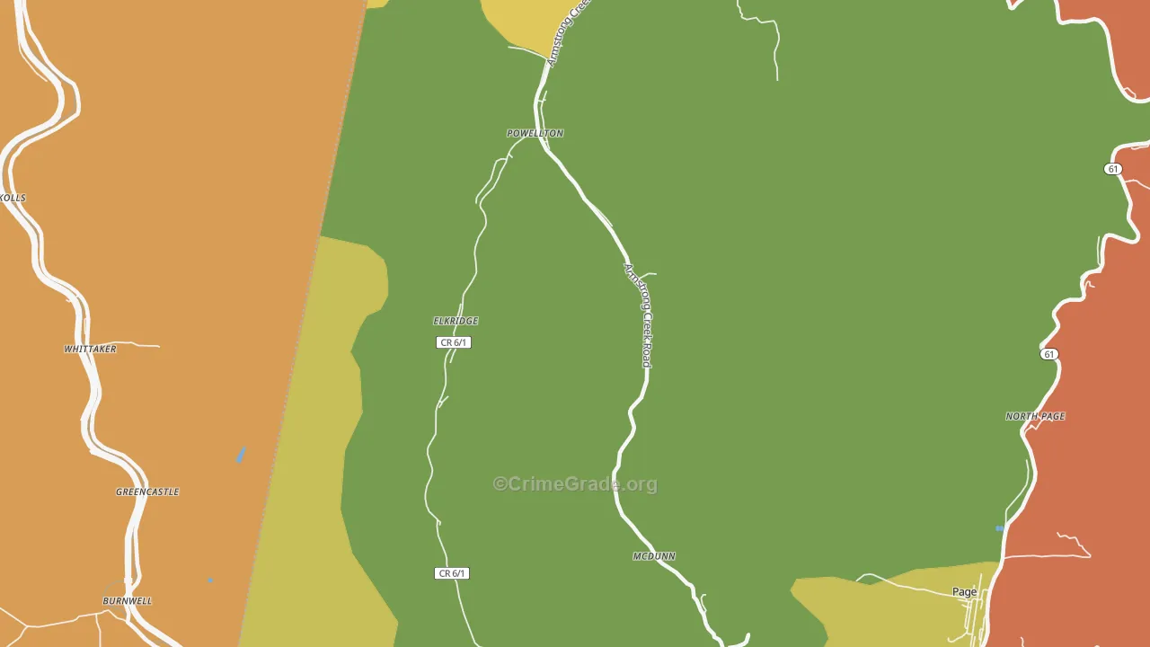 25161, WV Map of Theft Rates